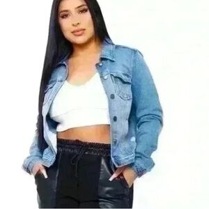 BBJ 100% Cotton Light Blue Jean Jacket w/ 4 Pockets - 90’s / Y2K Boom Boom Jeans